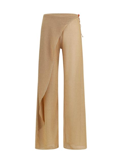 Oséree Oséree Lumière Wide-leg Pareo Pants Gold