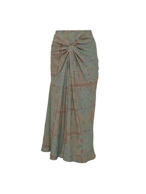 Dries Van Noten Bias Cut Skirt With Knot Detail