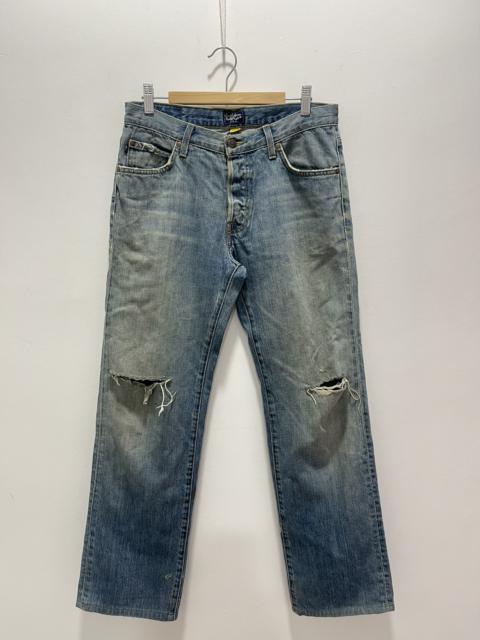 Other Designers Distressed Denim - VINTAGE EARL JEAN RIPS WASHED BLUE DISTRESSED DENIM