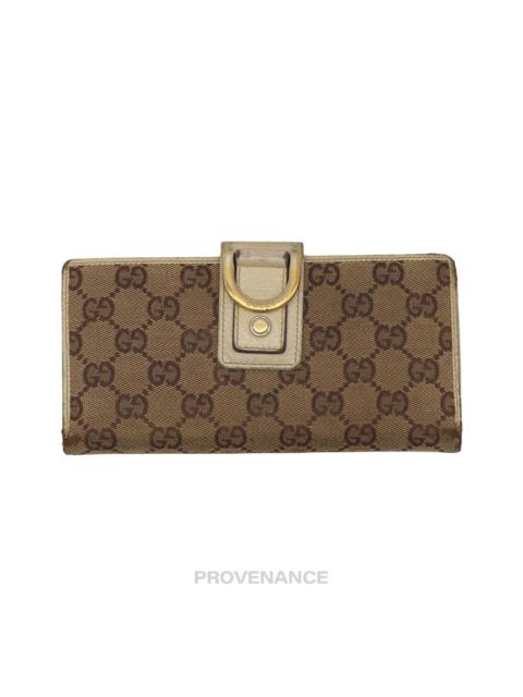 GUCCI Gucci GG Canvas Long Wallet - Ivory