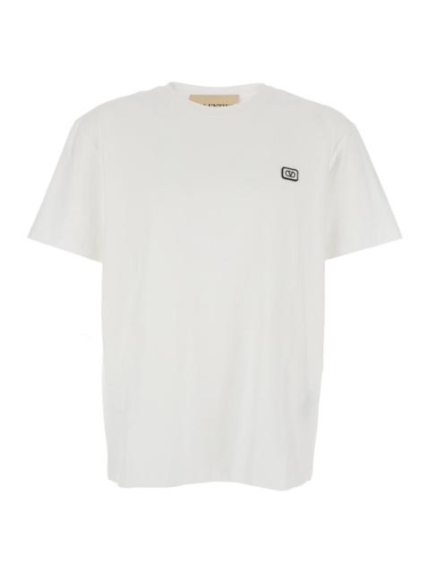Valentino Valentino Men White Crewneck T-Shirt With Vlogo On The Front In Cotton Man