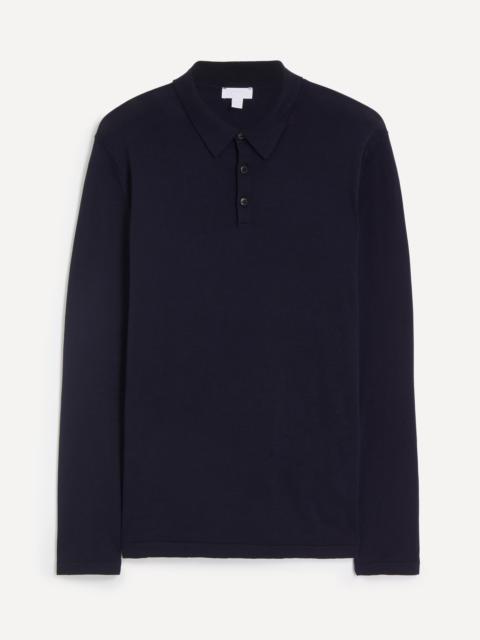 Sunspel Sea Island Navy Cotton Polo