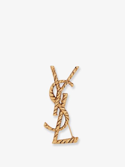 SAINT LAURENT Saint Laurent Cassandre Ysl Metal Brooch