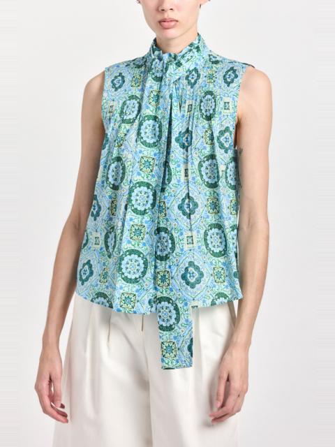 DEREK LAM 10 CROSBY ALLIE SLEEVELESS BOW BLOUSE