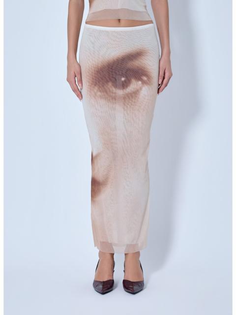 Jean Paul Gaultier Jean Paul Gaultier Women Mesh Printed Face Long Skirt