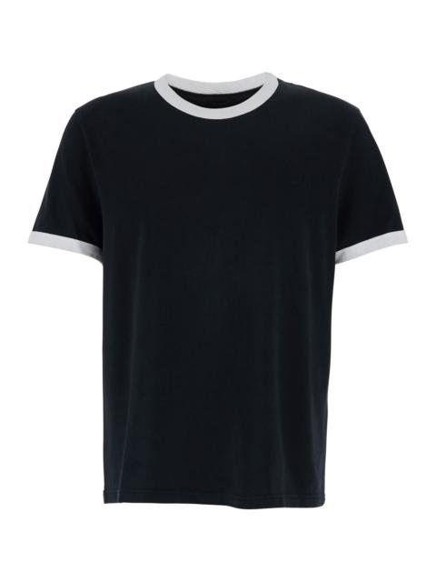A.P.C. A.P.C. Men Black Crewneck T-Shirt With Contrasting Details In Cotton Man