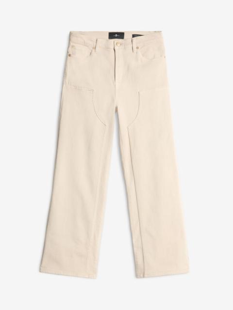 7 For All Mankind Luxe Vintage Cropped Alexa in Creme