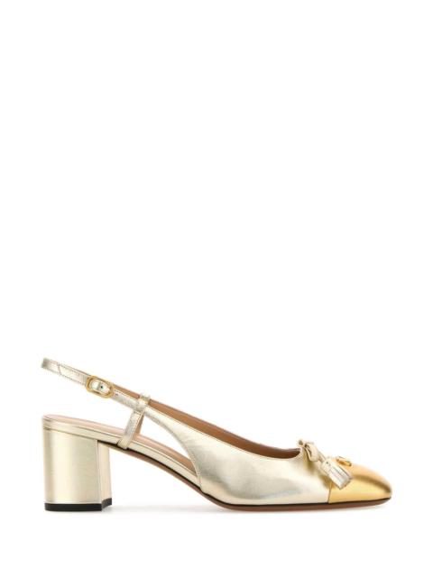 Valentino Valentino Garavani Women Gold Leather Vlogo Signature Pumps