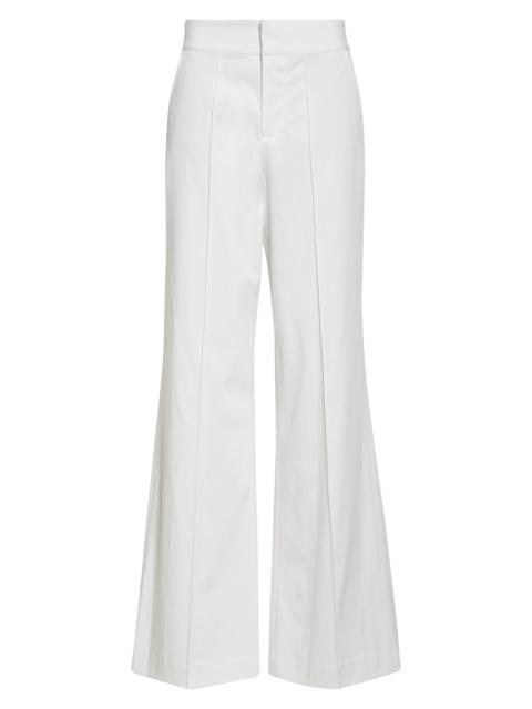 Alice + Olivia Dylan High Waist Wide Leg Pants in Off White at Nordstrom