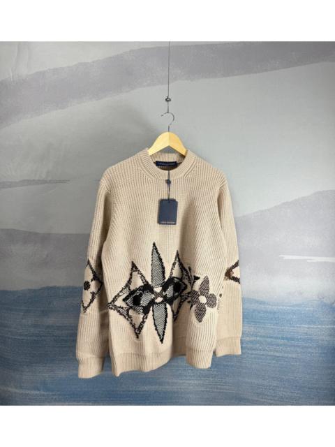 Louis Vuitton Louis Vuitton LV Ski Beige Floral Wool Sweater