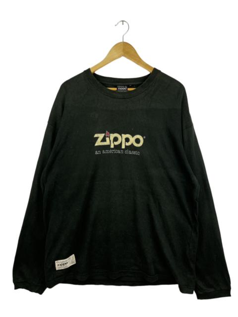 Other Designers Vintage - Vintage Zippo Long Sleeve Shirt Black