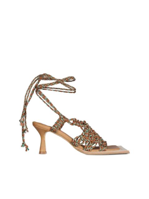 MIISTA 35mm self-tie heeled sandals