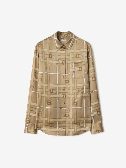 Burberry Regular Fit Belt Check Viscose Shirt