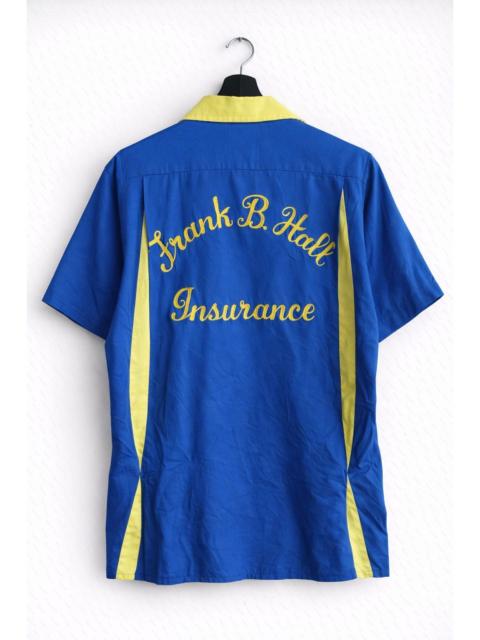 Other Designers Vintage 60 King Louie Blue Yellow Embroidered Bowling Shirt