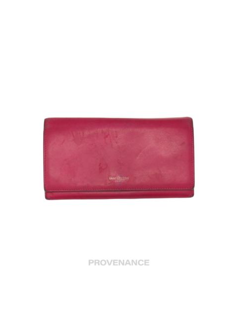 SAINT LAURENT Saint Laurent Paris SLP Long Wallet - Pink Leather