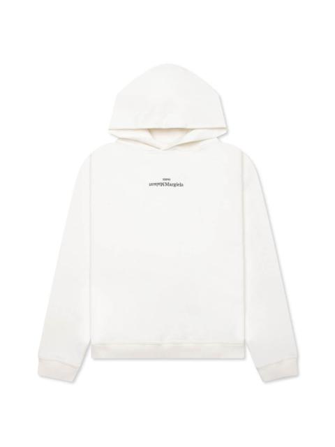 Maison Margiela UPSIDE DOWN LOGO HOODIE - OFF WHITE/BLACK EMBROIDERY