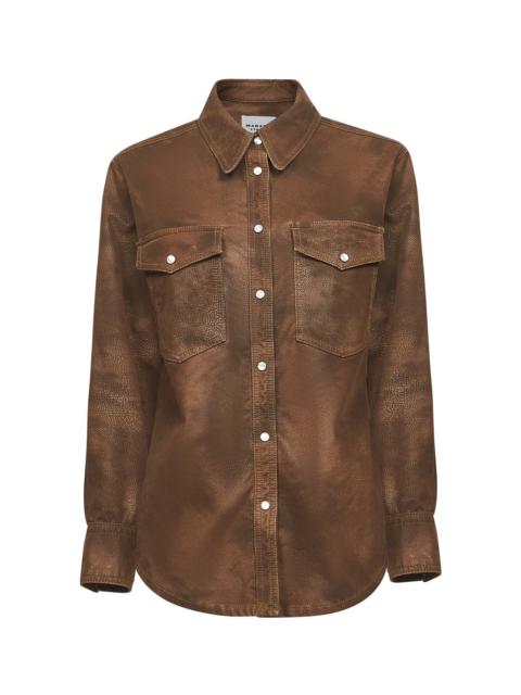 Isabel Marant Étoile Tobacco vintage faux leather Karima shirt