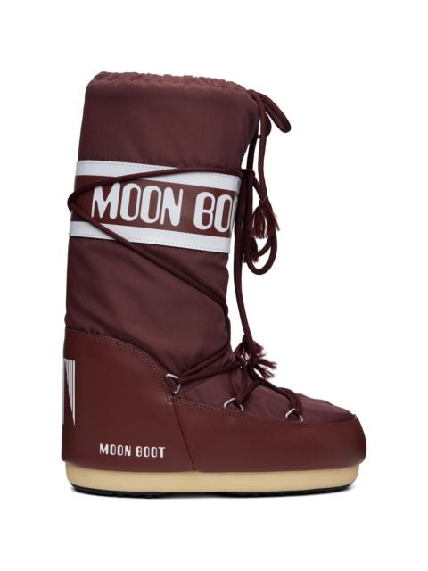 MOON BOOT Burgundy Icon Nylon Boots