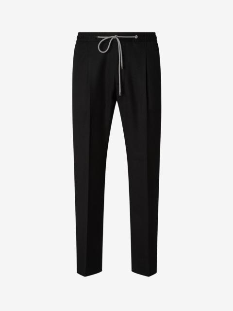 CORNELIANI Black pure wool flannel joggers