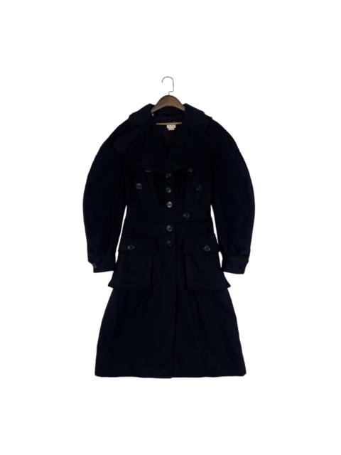 Other Designers Italian Designers - Antonio Berardi Virgin Wool Black Long Trench Coat