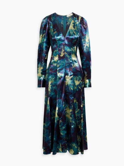 ULLA JOHNSON Acrou printed satin midi dress