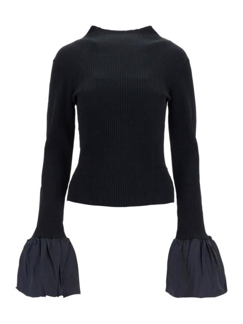 ROTATE - Rotate Black High Neck Viscose Top Women