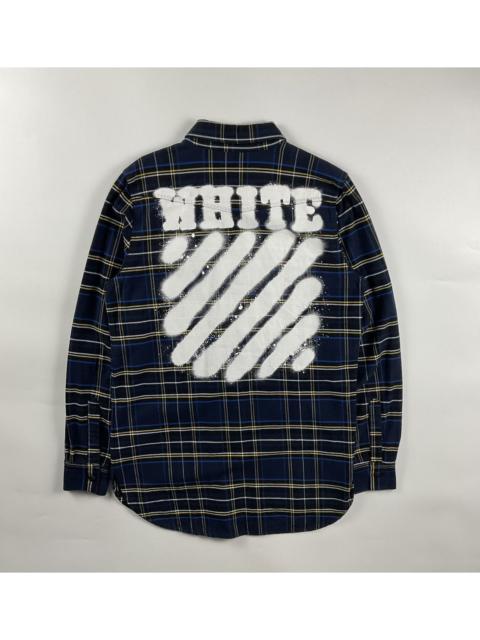 Off-White Off White Diagonal Spray Flannel Shirt