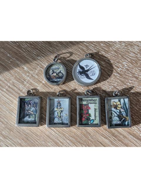 Set of 6 Framed Silver Charms from Pick Up Sticks Jewelry