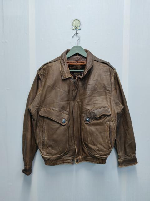 Other Designers Vintage - VINTAGE US AIRFORCE DISTRESSED LEATHER JACKET(T96)