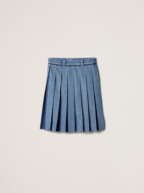 Miu Miu Pleated denim skirt