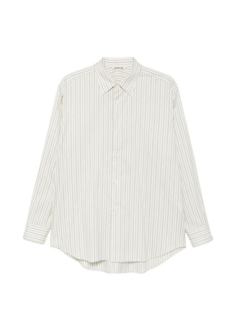 AURALEE Auralee Men Cotton And Silk Striped Shirt