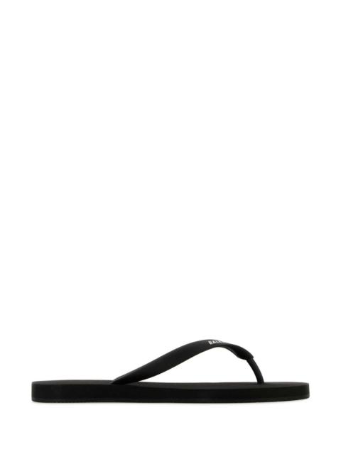 BALENCIAGA Balenciaga Men Black Rubber Thong Slippers