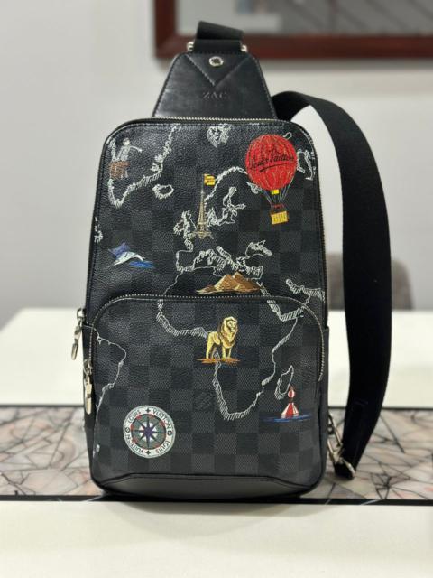 Louis Vuitton LOUIS VUITTON AVENUE WORLD MAP DAMIER GRAPHITE SLING