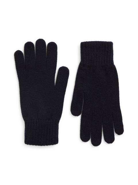 Johnstons of Elgin Johnstons of Elgin Cashmere Jersey Gloves in Dark Navy at Nordstrom