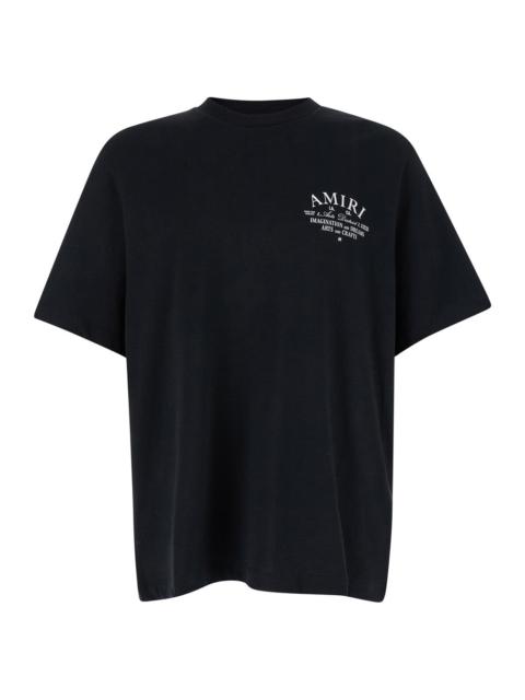 AMIRI Amiri Men Black Crewneck T-Shirt With Amiri Arts District Logo Print In Cotton Man