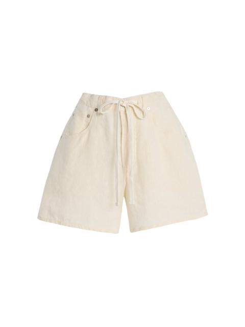 Citizens of Humanity Brynn Linen Drawstring Shorts ivory