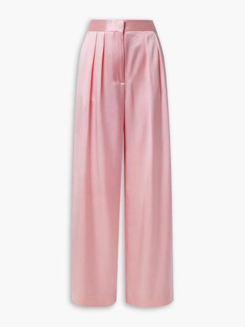 ADAM LIPPES Pleated silk-charmeuse wide-leg pants