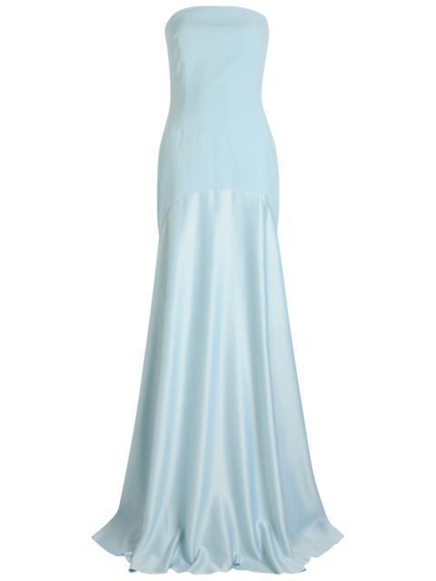 SOLACE LONDON Solace London Alessandra Strapless Satin and Crepe Gown