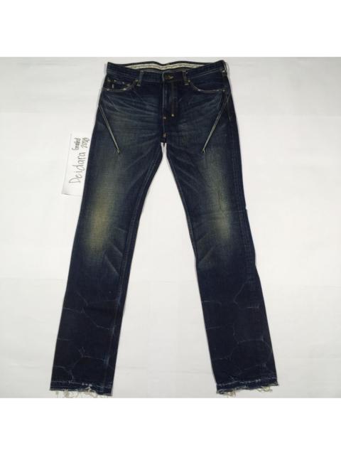 NUMBER (N)INE SS2008 Musical Note Processed unhemmed Jeans