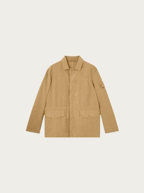 Stone Island Bonded Linen Coach Jacket - Dark Beige