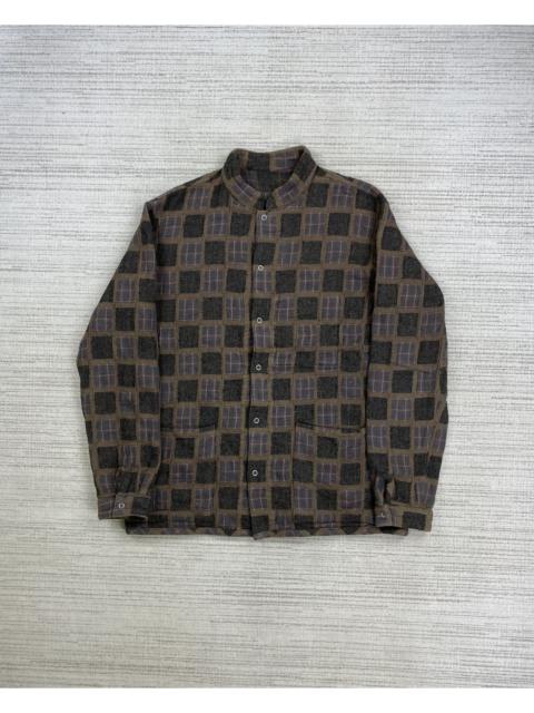 Other Designers Issey Miyake × Japanese Brand - Vintage Boston-Nine Patchwork Plaid Pattern Wool Jacket