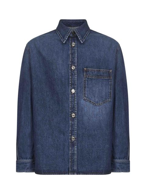 Blue cotton denim overshirt