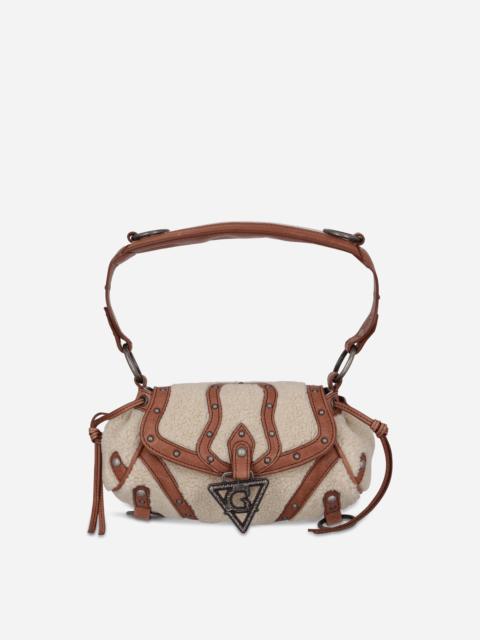 GUESS USA Mini Claudia Fur Bag Off White