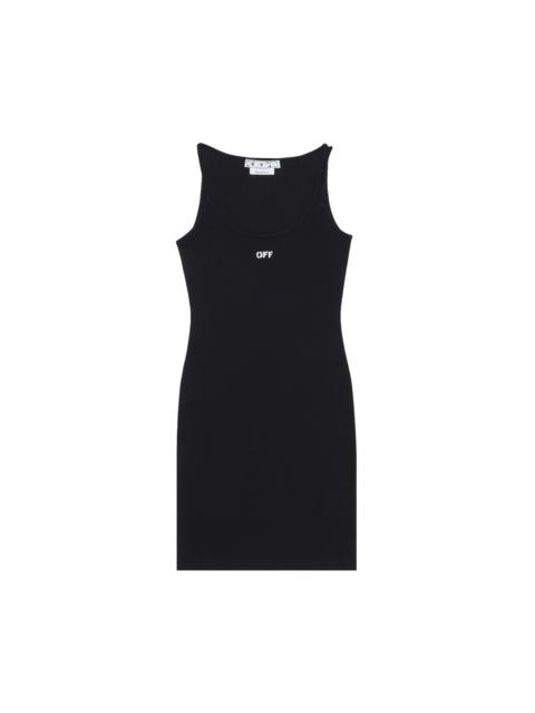 Off-White Off-White Off Stamp Rib Basic Tank Dress 'Black/White'