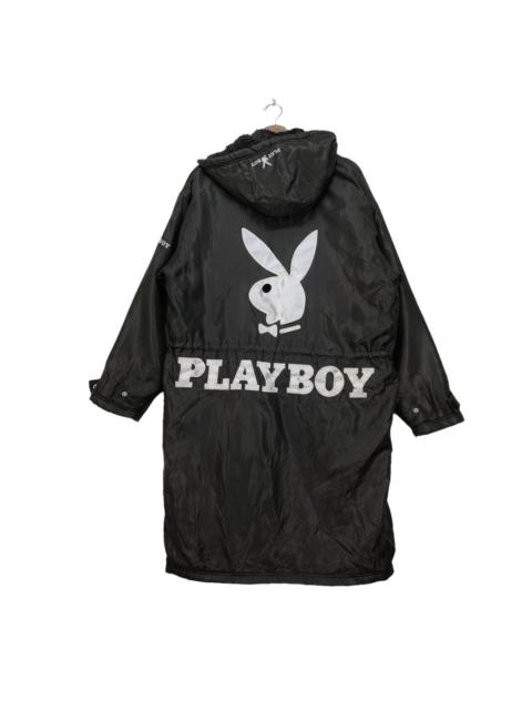 Other Designers Vintage - Long Coat Play Boy Embroidered Big Logo Full Spellout Hooded