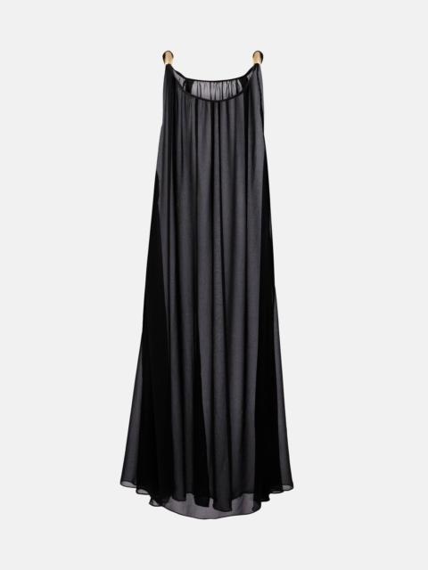 ADRIANA DEGREAS Holiday embellished chiffon maxi dress