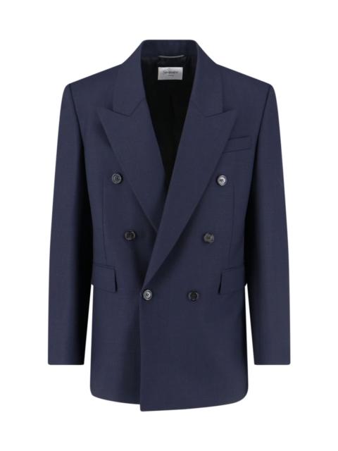SAINT LAURENT DOUBLE-BREASTED WOOL BLAZER