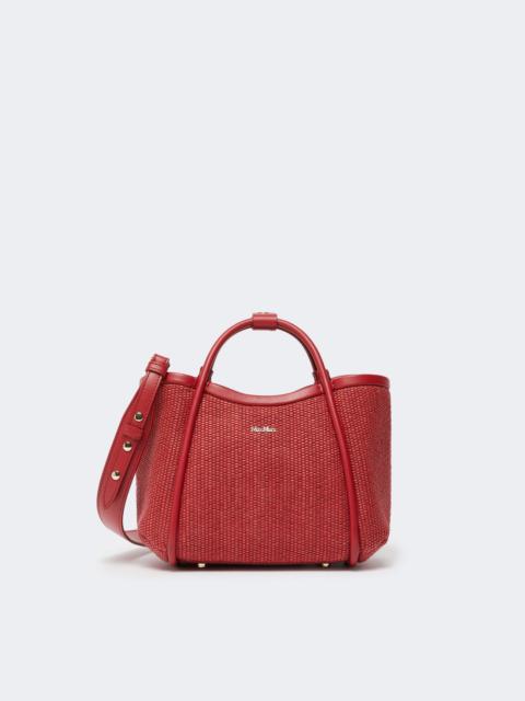 Max Mara Extra-small raffia-look basketweave Marine bag - RED