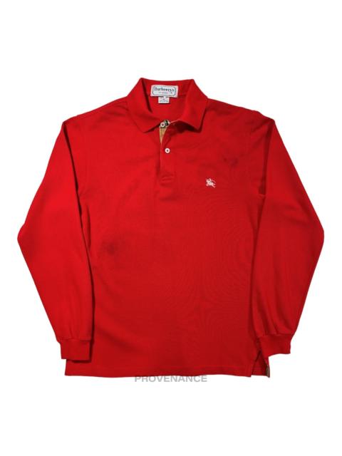 Burberry Burberry Sports Long Sleeve Polo Shirt - Red Nova Check M