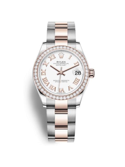 ROLEX Rolex Datejust White Dial Automatic Ladies Steel and Everose Gold Oyster Watch 278381WRO